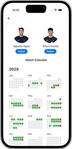 Calendario de partidos en padellog