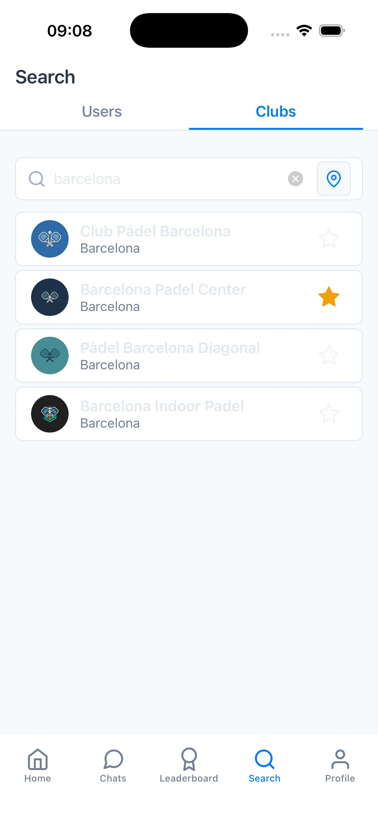 Padel clubs directory